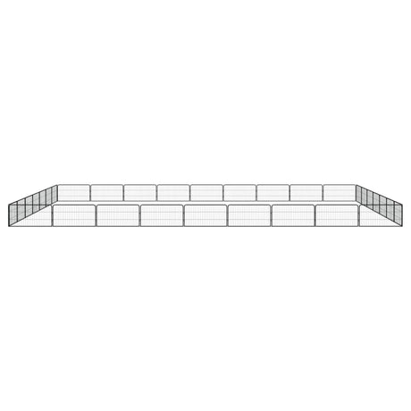 Hondenkennel 32 Panelen 100X50 Cm Gepoedercoat Staal Zwart