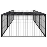 Hondenkennel 8 Panelen 100X50 Cm Gepoedercoat Staal Zwart