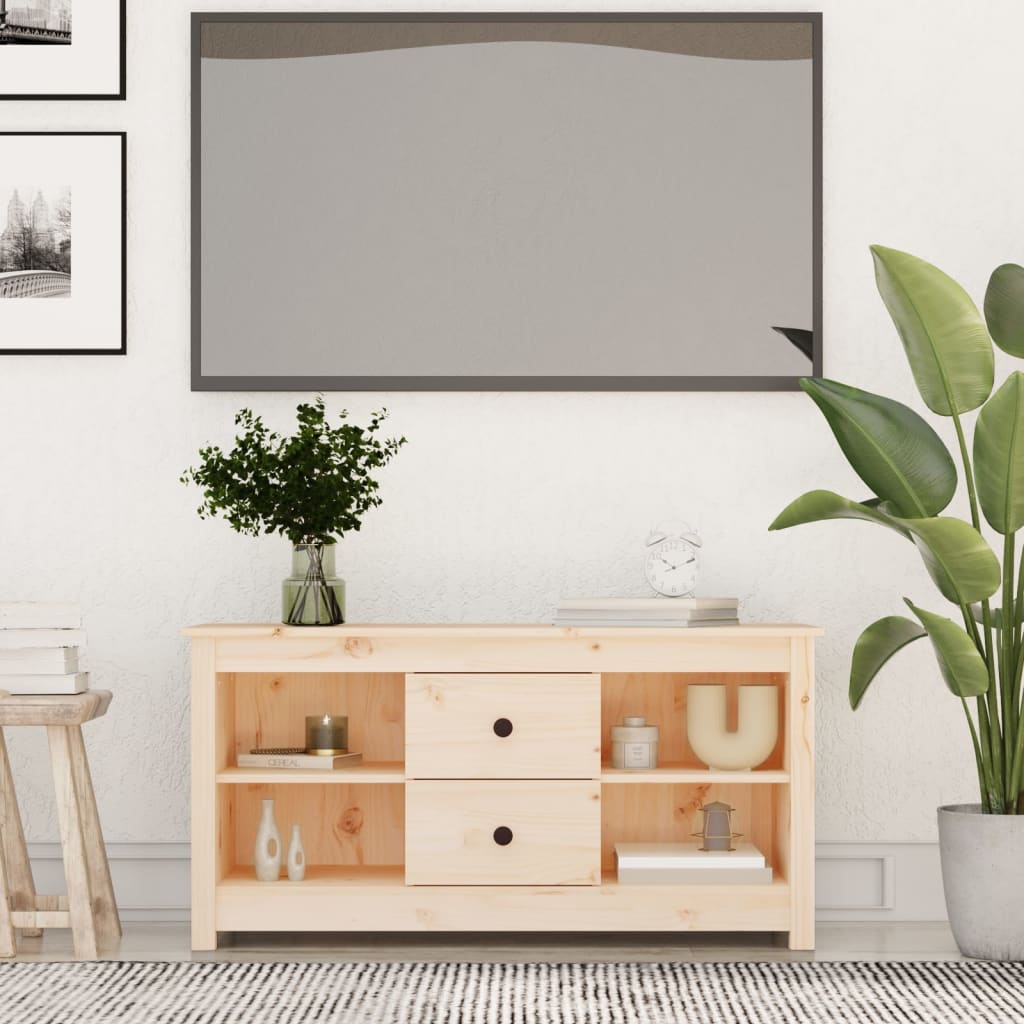 Tv-Meubel 03X36,5X52 Cm Massief Grenenhout