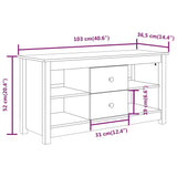 Tv-Meubel 03X36,5X52 Cm Massief Grenenhout