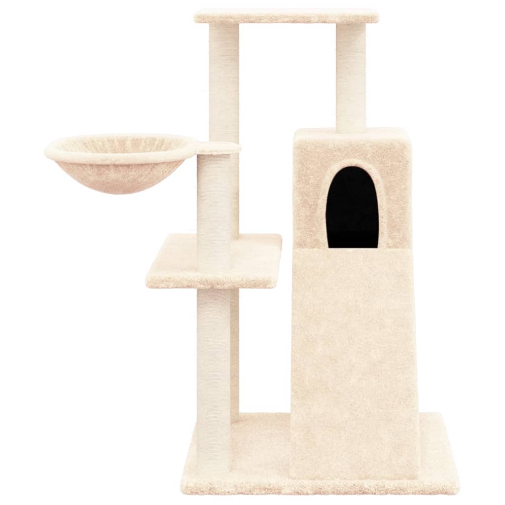 Kattenmeubel Met Sisal Krabpalen 82 Cm Crèmekleurig