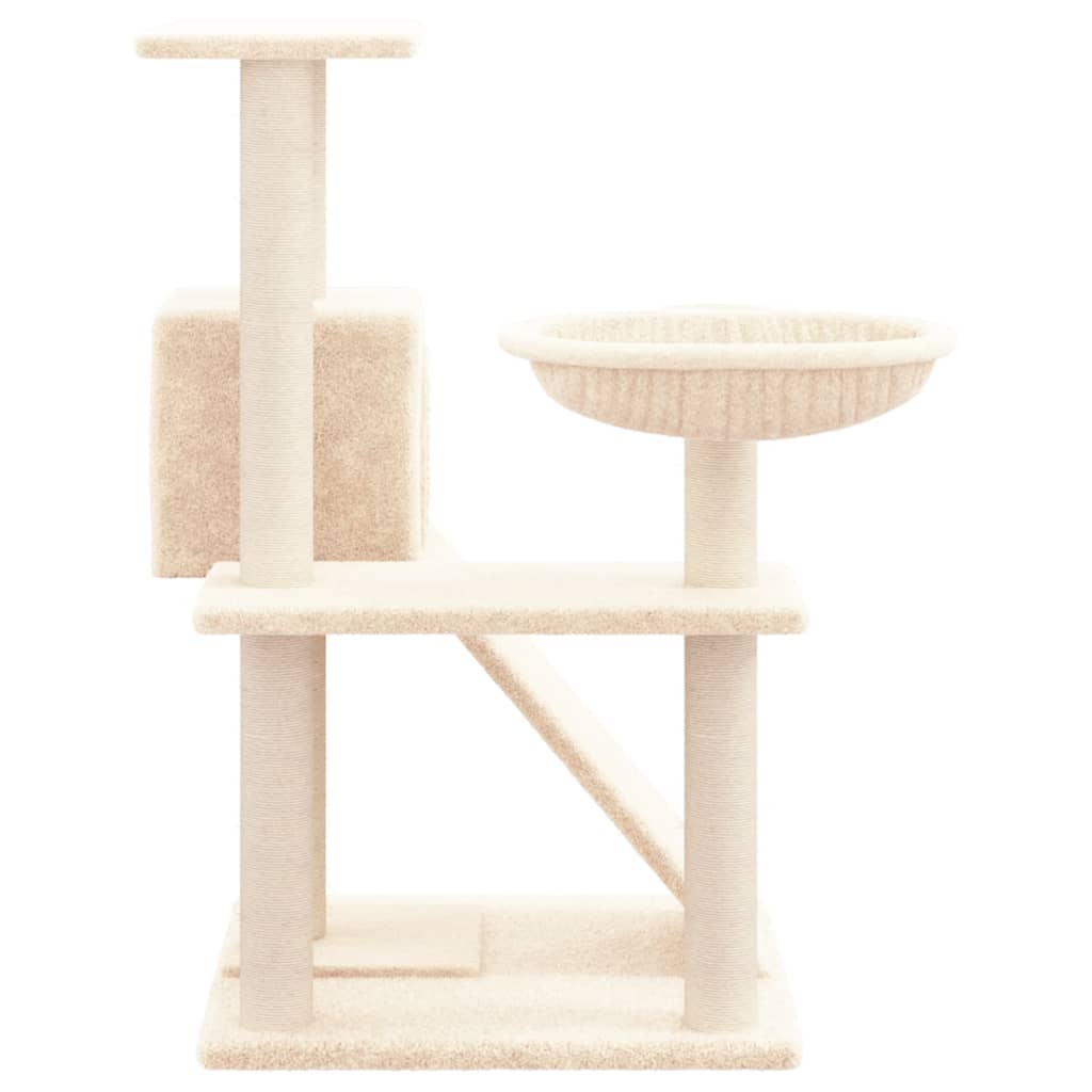 Kattenmeubel Met Sisal Krabpalen 82 Cm Crèmekleurig