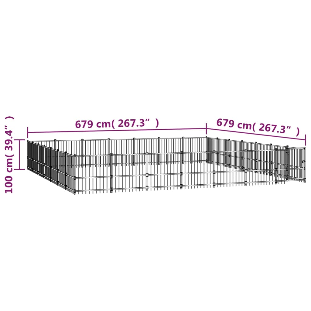 Hondenkennel Voor Buiten 46,1 M² Staal