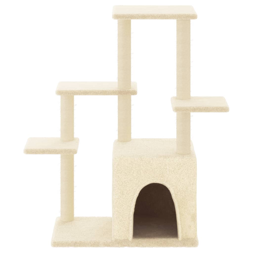 Kattenmeubel Met Sisal Krabpalen 97,5 Cm Crèmekleurig