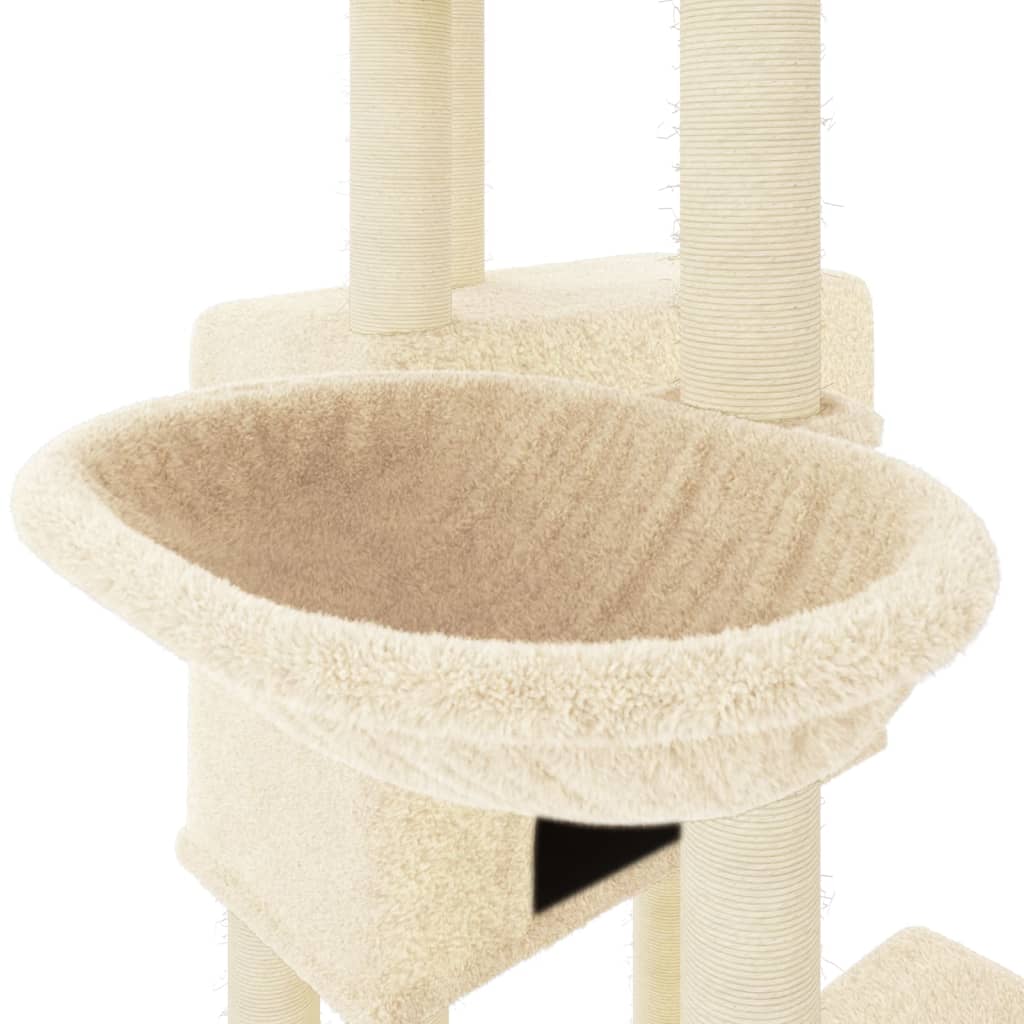 Kattenmeubel Met Sisal Krabpalen 122 Cm Crèmekleurig