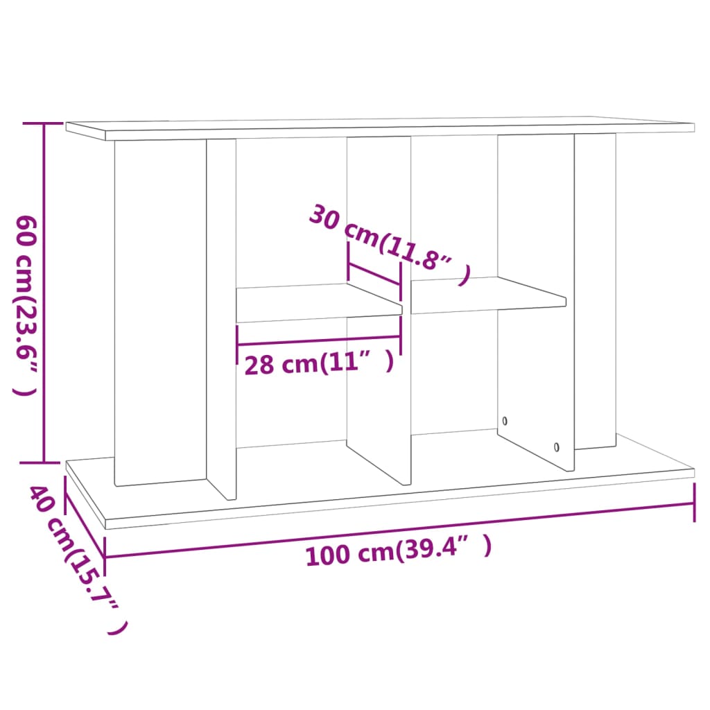 Aquariumstandaard 100X40X60 Cm Bewerkt Hout Hoogglans Wit