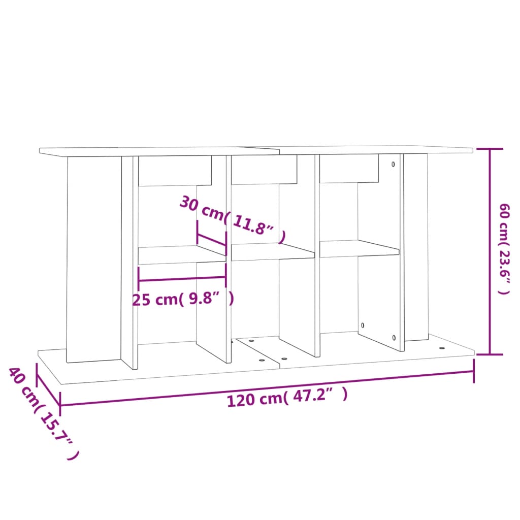 Aquariumstandaard 120X40X60 Cm Bewerkt Hout Wit