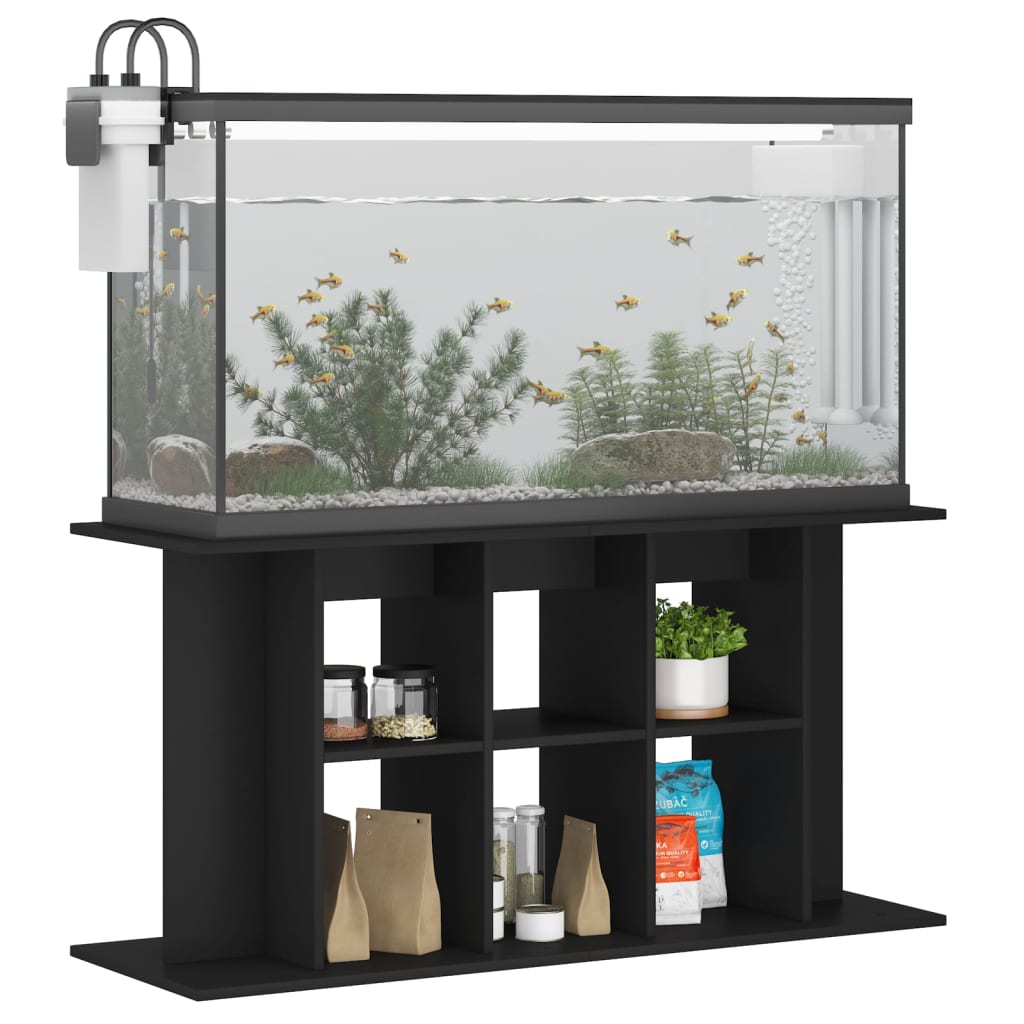 Aquariumstandaard 120X40X60 Cm Bewerkt Hout Zwart