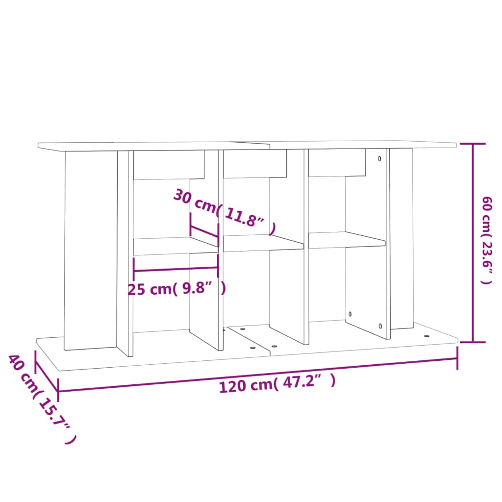 Aquariumstandaard 120X40X60 Cm Bewerkt Hout Zwart