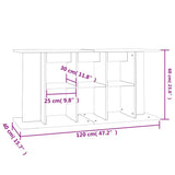 Aquariumstandaard 120X40X60 Cm Bewerkt Hout Zwart