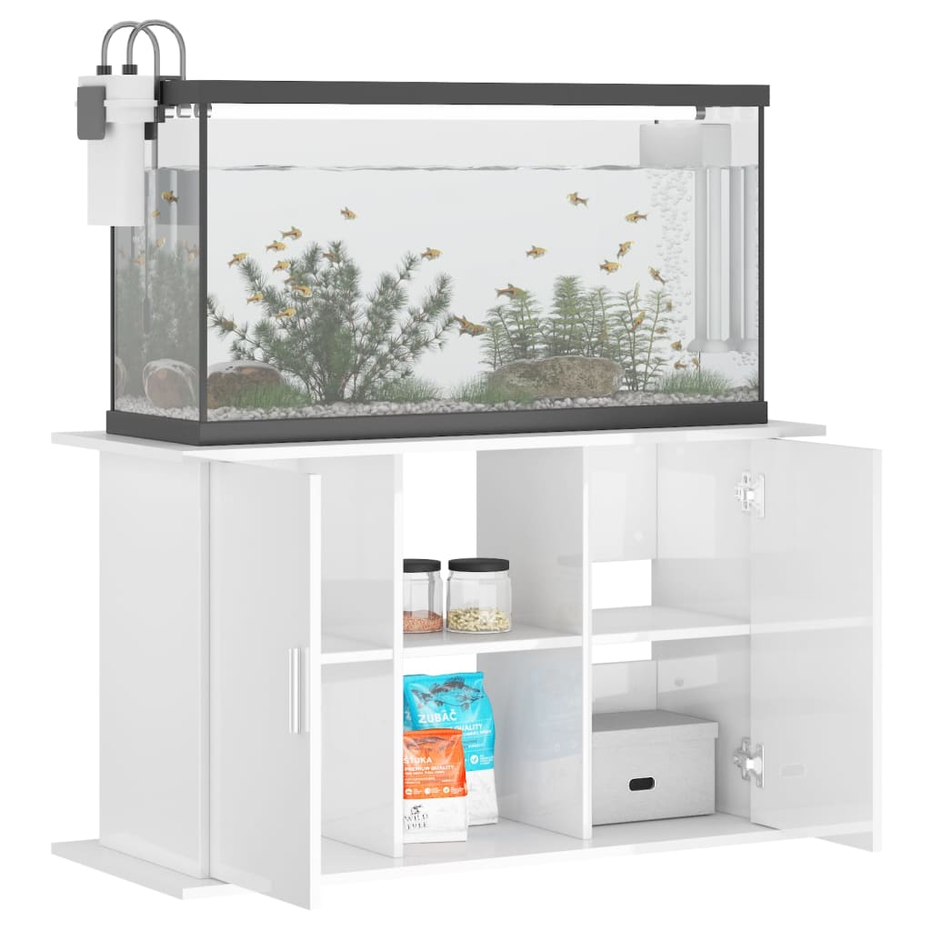 Aquariumstandaard 101X41X58 Cm Bewerkt Hout Hoogglans Wit