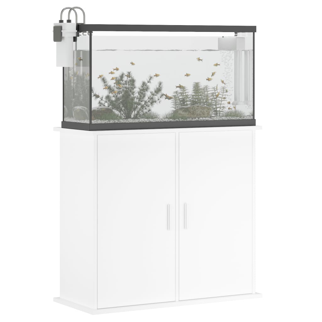 Aquariumstandaard 81X36X73 Cm Bewerkt Hout Wit