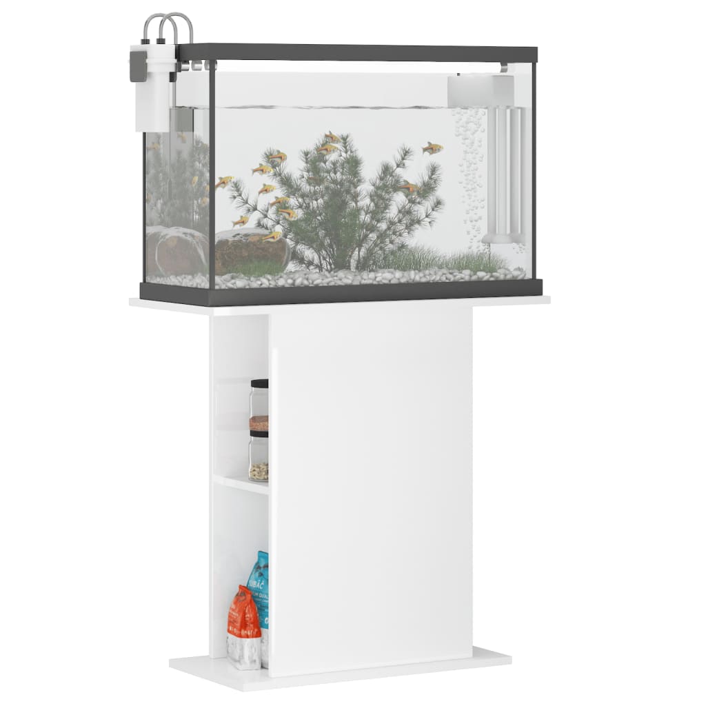 Aquariumstandaard 36X75X72,5 Cm Bewerkt Hout Hoogglans Wit