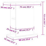 Aquariumstandaard 36X75X72,5 Cm Bewerkt Hout Hoogglans Wit