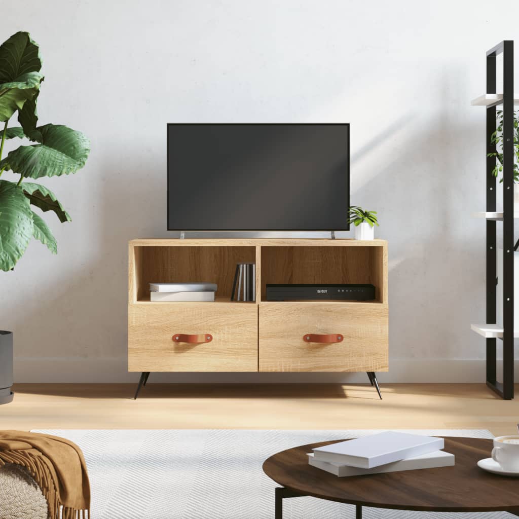 Tv-Meubel 80X36X50 Cm Bewerkt Hout