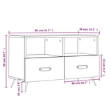 Tv-Meubel 80X36X50 Cm Bewerkt Hout