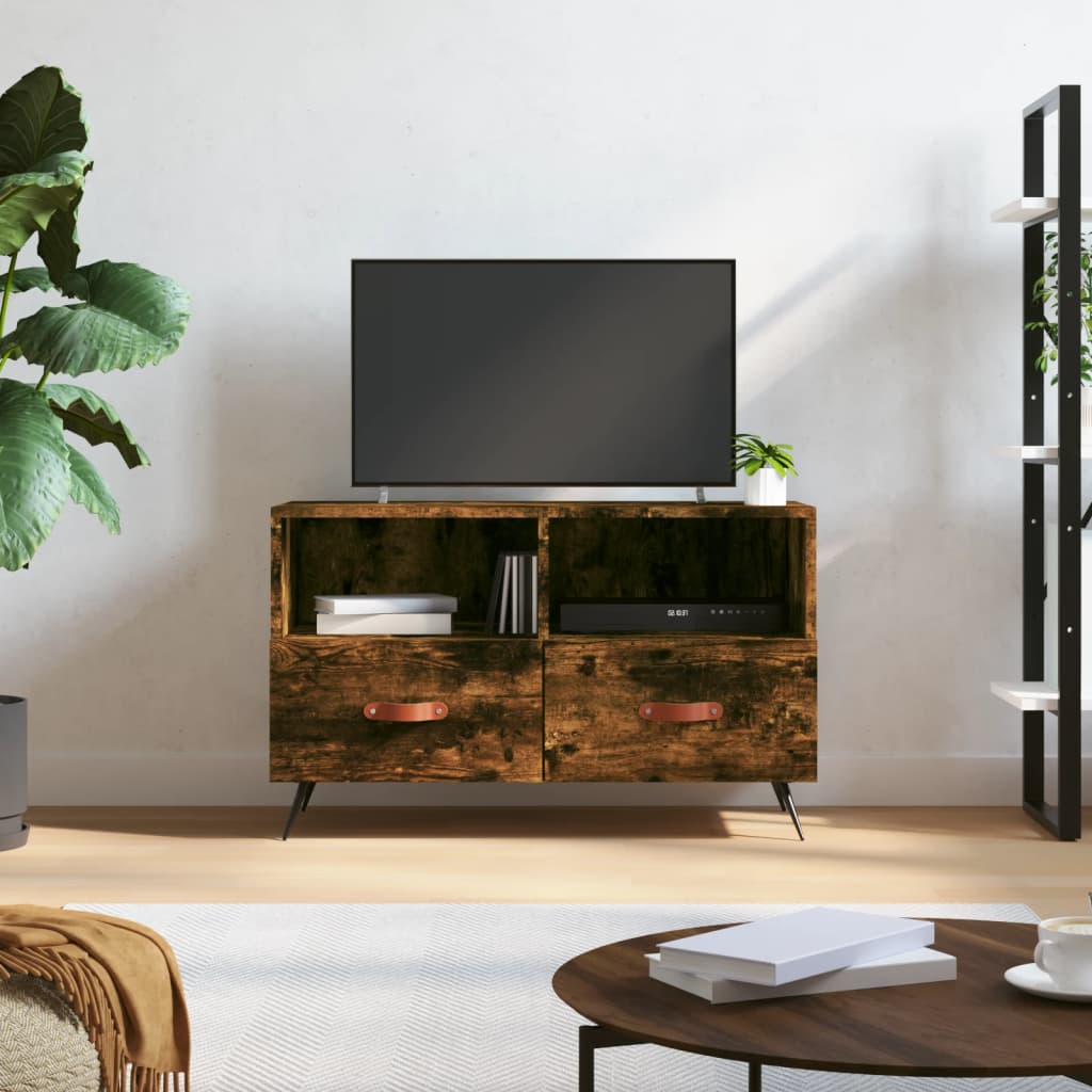 Tv-Meubel 80X36X50 Cm Bewerkt Hout