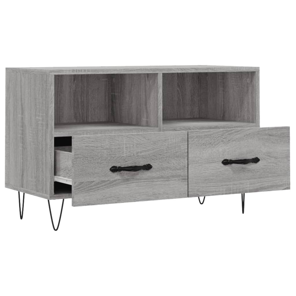 Tv-Meubel 80X36X50 Cm Bewerkt Hout Eikenkleurig