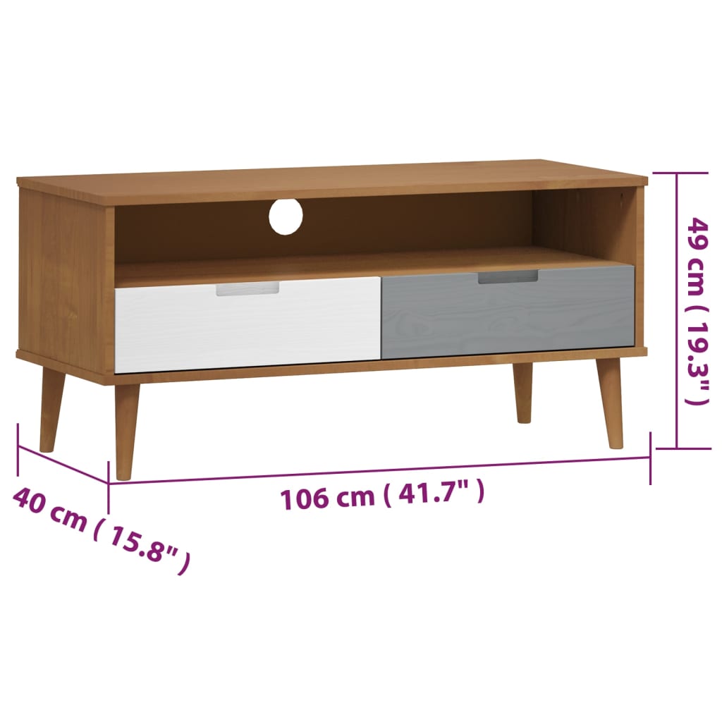 Tv-Meubel Molde 06X40X49 Cm Massief Grenenhout