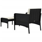 2-Delige Loungeset Met Kussens Poly Rattan Zwart