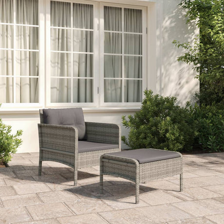 2-Delige Loungeset Met Kussens Poly Rattan Zwart