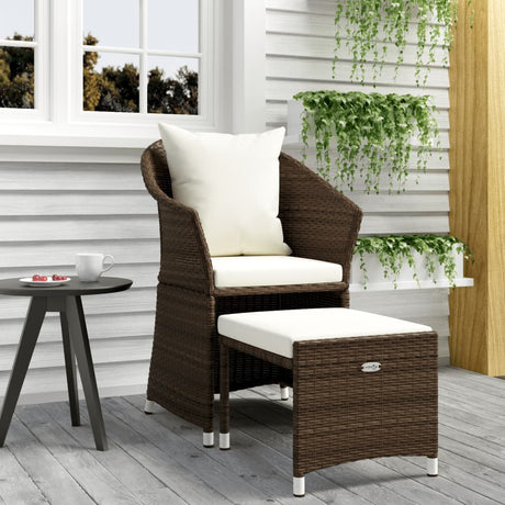 2-Delige Loungeset Met Kussens Poly Rattan Zwart