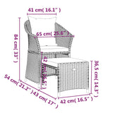 2-Delige Loungeset Met Kussens Poly Rattan Zwart