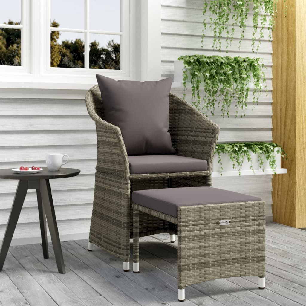 2-Delige Loungeset Met Kussens Poly Rattan Zwart