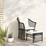 -Delige Loungeset Met Kussens Poly Rattan