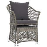 -Delige Loungeset Met Kussens Poly Rattan