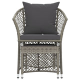 -Delige Loungeset Met Kussens Poly Rattan