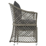 -Delige Loungeset Met Kussens Poly Rattan