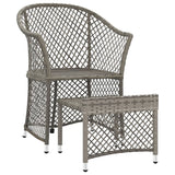 -Delige Loungeset Met Kussens Poly Rattan