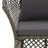 -Delige Loungeset Met Kussens Poly Rattan