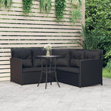 -Delige Loungeset Met Kussens L-Vormig Poly Rattan