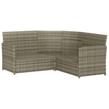 -Delige Loungeset Met Kussens L-Vormig Poly Rattan