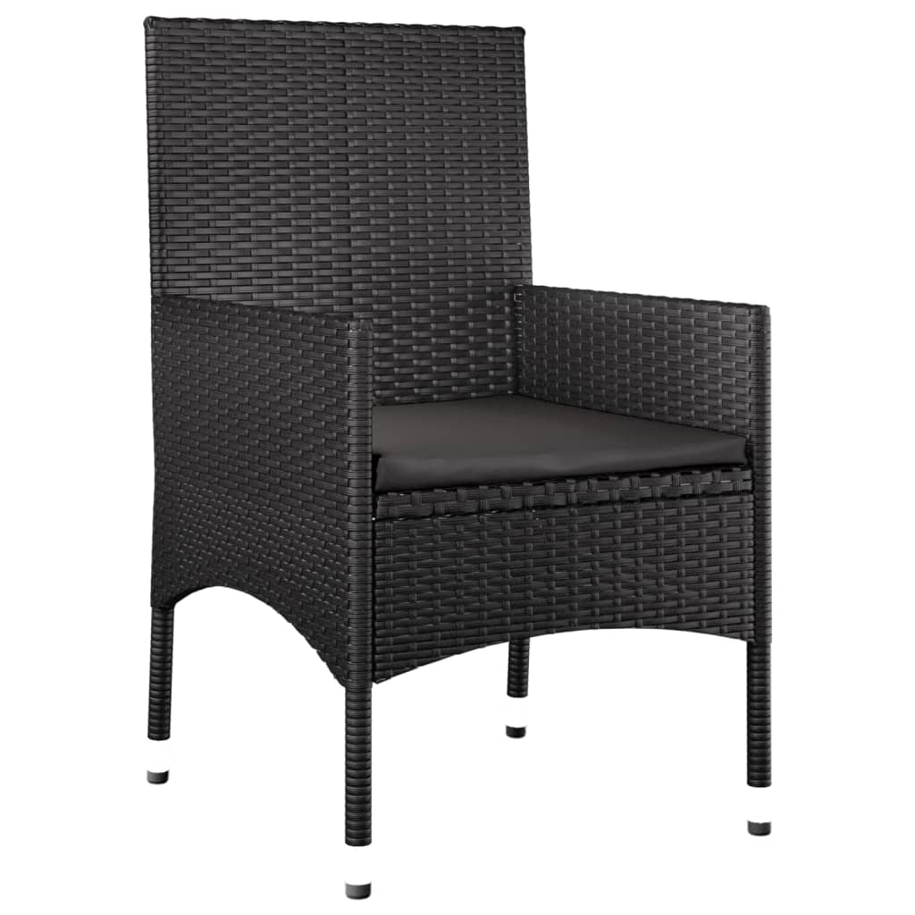 -Delige Loungeset Met Kussens Poly Rattan