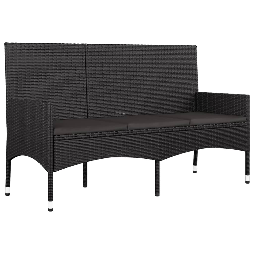 -Delige Loungeset Met Kussens Poly Rattan