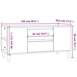 Tv-Meubel 02X44,5X50 Cm Bewerkt Hout