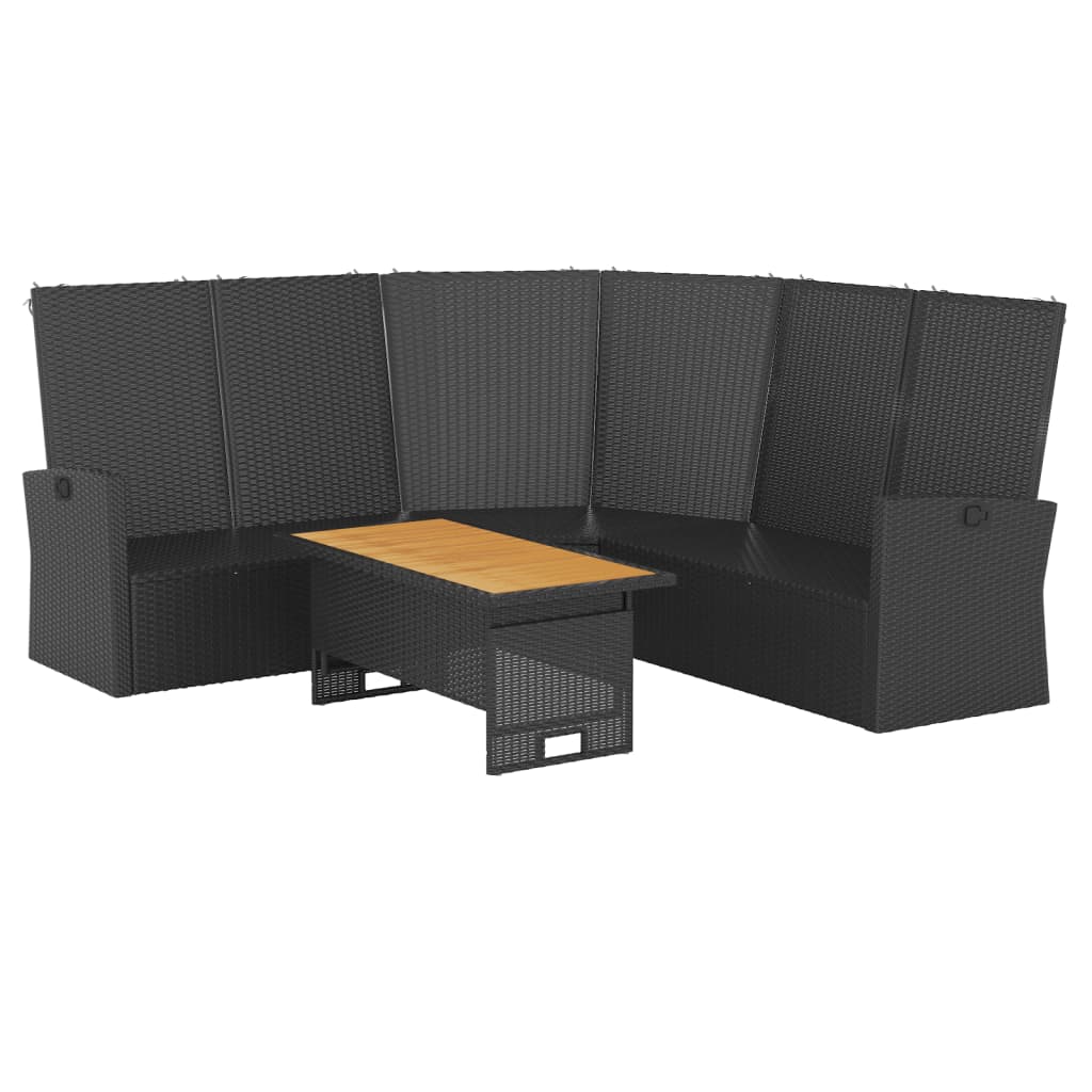 -Delige Loungeset Met Kussens Poly Rattan