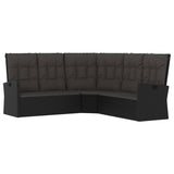 -Delige Loungeset Met Kussens Poly Rattan