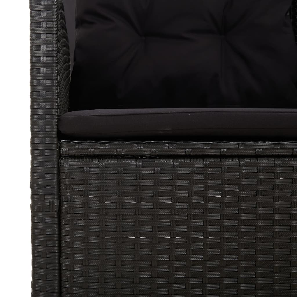 -Delige Loungeset Met Kussens Poly Rattan