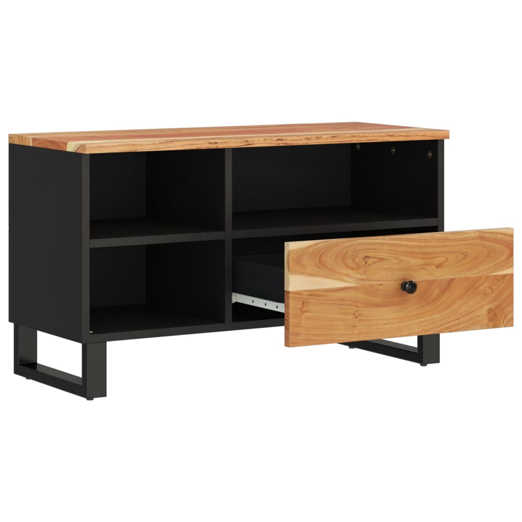 Tv-Meubel 80X33X46 Cm Massief Acaciahout En Bewerkt Hout