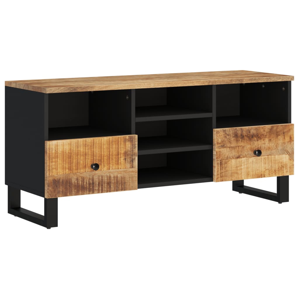 Tv-Meubel 00X33X46 Cm Massief Mangohout En Bewerkt Hout