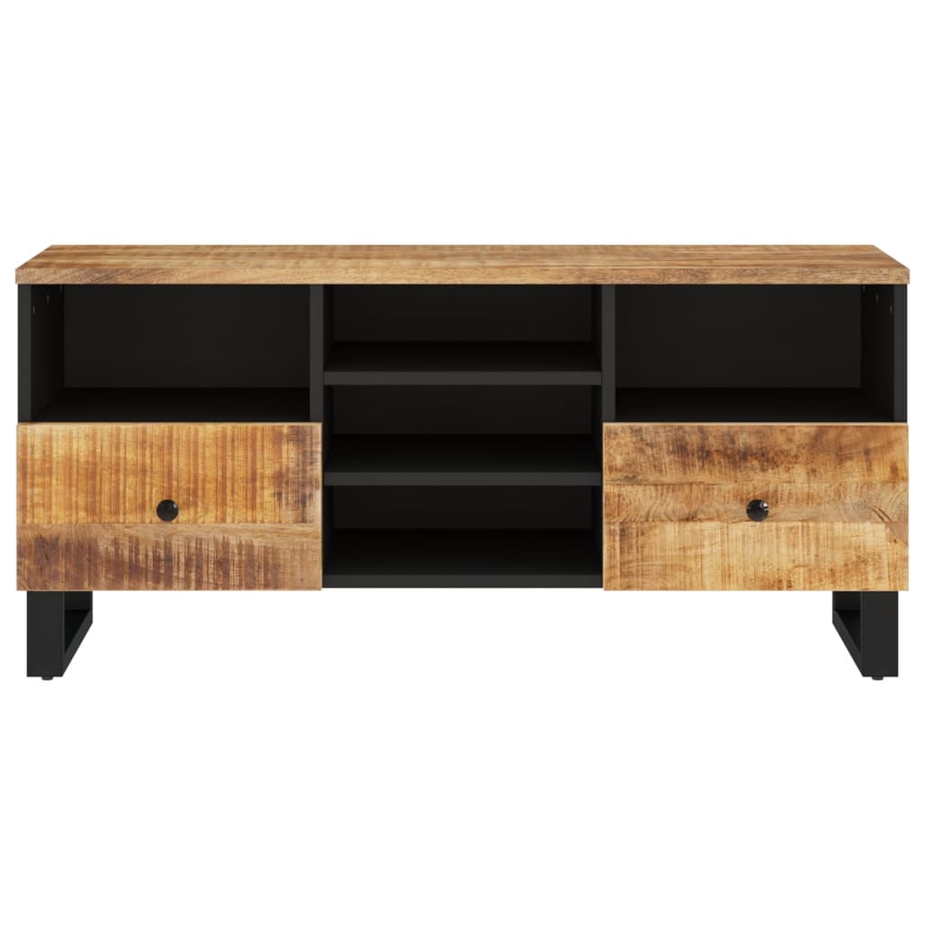 Tv-Meubel 00X33X46 Cm Massief Mangohout En Bewerkt Hout