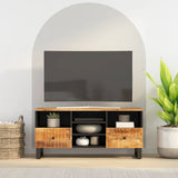 Tv-Meubel 00X33X46 Cm Massief Mangohout En Bewerkt Hout