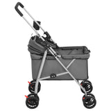 Hondenwagen Inklapbaar 76X50X100 Cm Oxford Stof Grijs