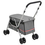 Hondenwagen Inklapbaar 100X49X96 Cm Linnenstof Grijs