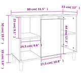 Wastafelkast 80X33X60 Cm Bewerkt Hout Gerookt Eikenkleurig