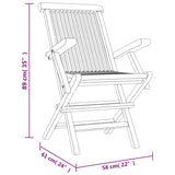 Tuinstoelen Inklapbaar 56X61X89 Cm Massief Teakhout Grijs